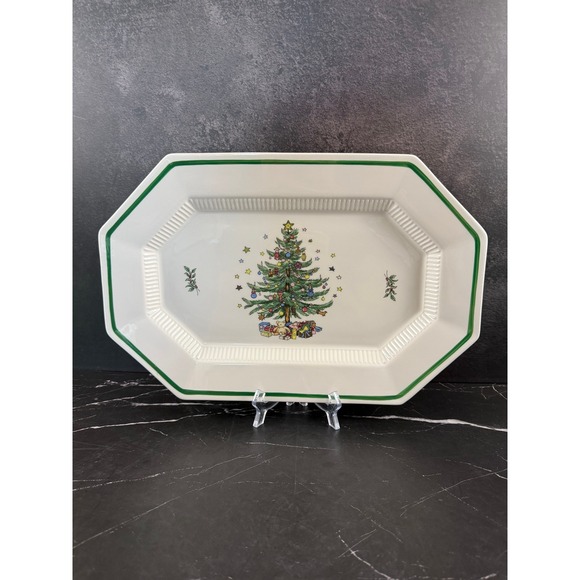 Nikko Ceramics Other - VTG Nikko Christmastime Octogonal Christmas Tree 16in Ceramic Platter MINT!
